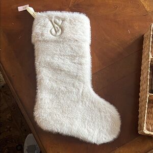 White Faux Fur Christmas Stocking